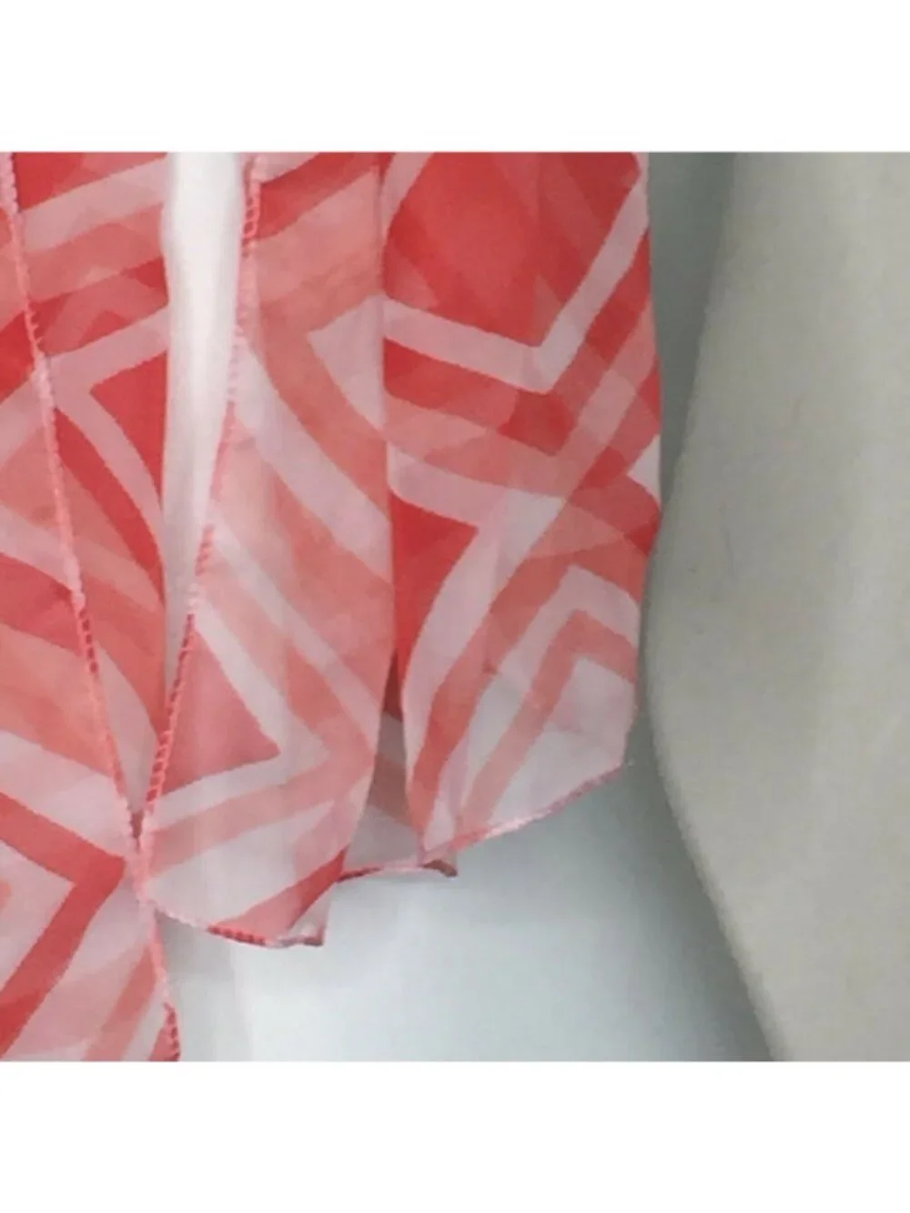 Womens Peach White Diamond Geometric Scarf Accessories Fashion One Size 30
